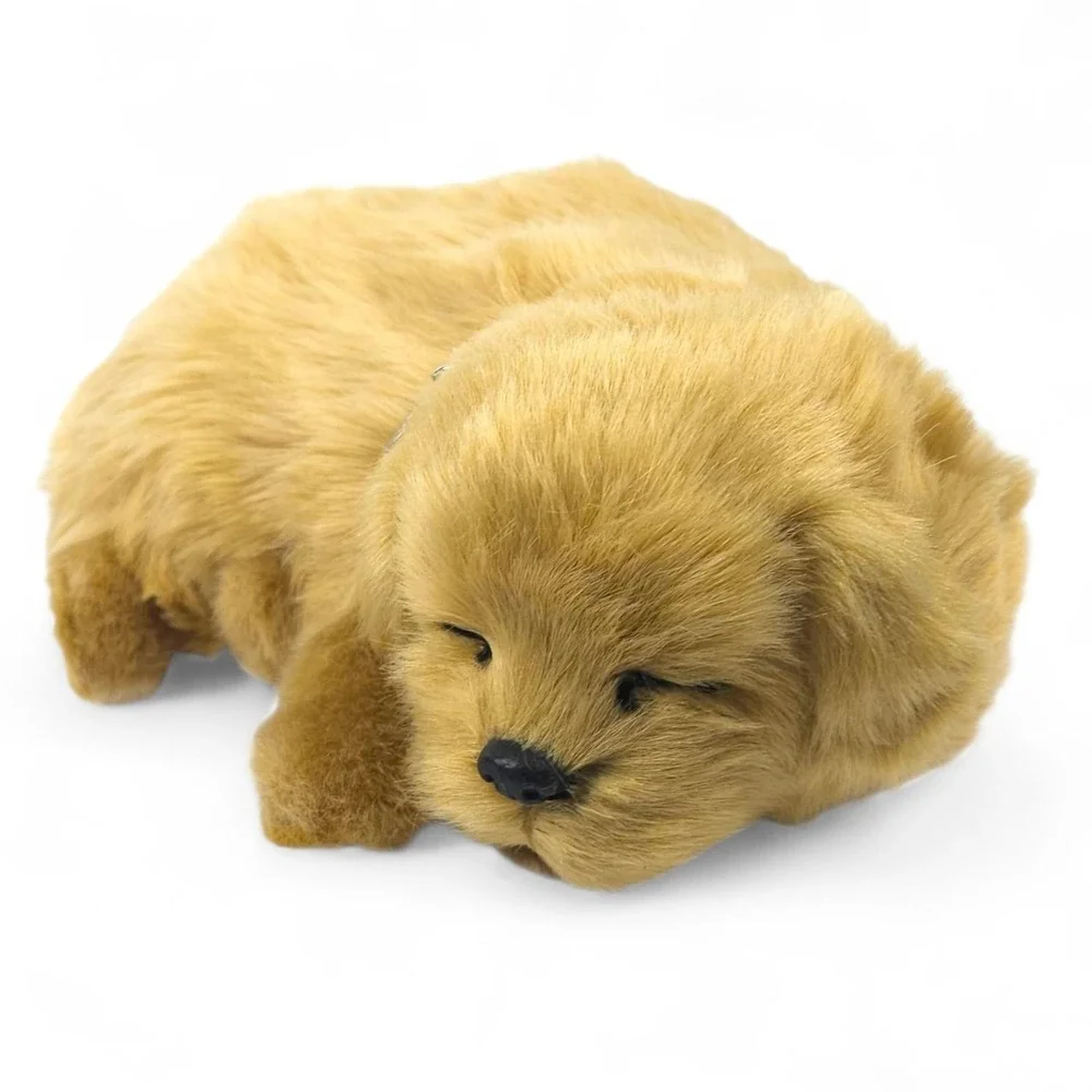 Perfect Petzzz Golden Retriever Sleeping Breathing Puppy Dog Plush Toy Tested